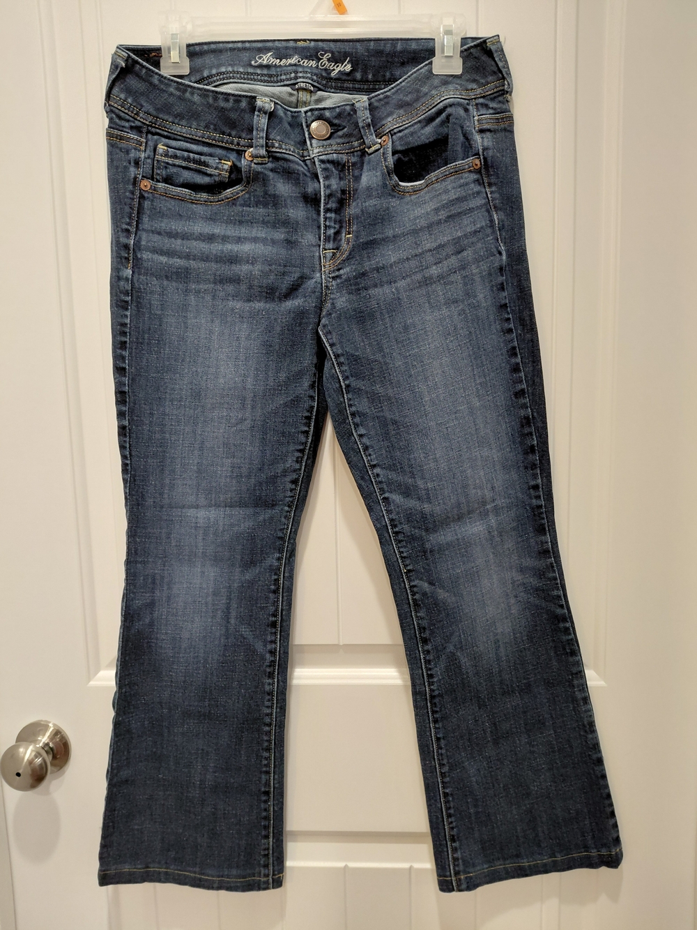 American Eagle Outfitters Women's Dark Blue Boot Cut Jeans Sz 8short #2009
